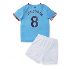 Manchester City Ilkay Gundogan #8 Hemmaställ Barn 2022-23 Korta ärmar (+ Korta byxor)